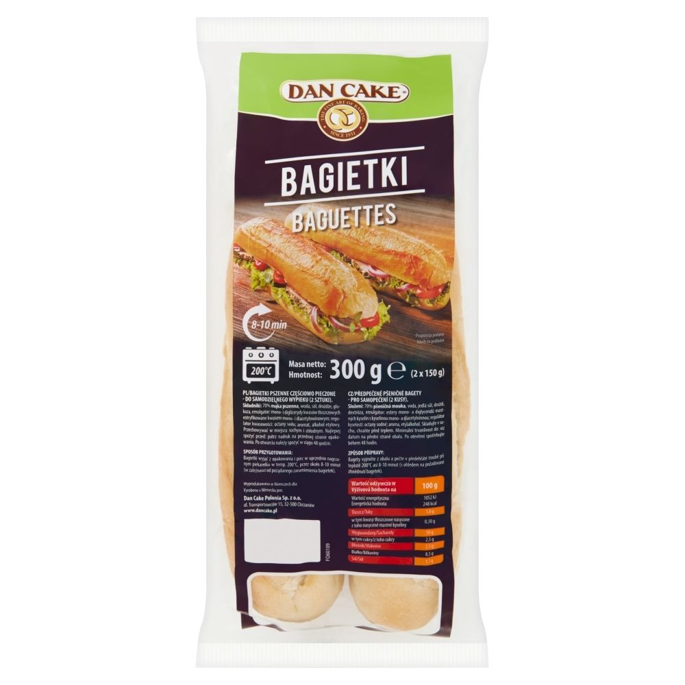 Dan Cake Bagietka pszenna do odpieku 2 sztuki