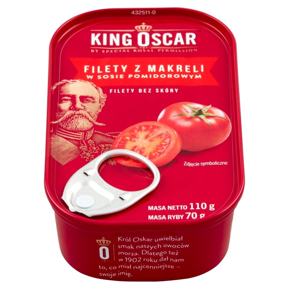 Filety Z Makreli W Sosie Pomidorowym 110G King Oscar