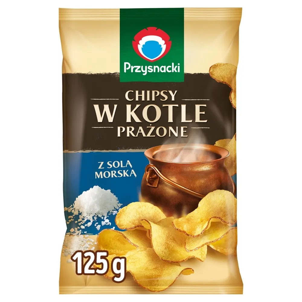 Przysnacki PRZYSNACKI CHIPSY W KOTLE PRAŻONE Z SOLĄ MORSKĄ 125G zakupy dla domu i biura! 28241685