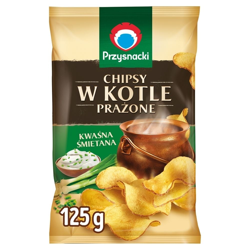 Przysnacki PRZYSNACKI CHIPSY W KOTLE PRAŻONE O SMAKU KWAŚNEJ ŚMIATANY 125G zakupy dla domu i biura! 28170066