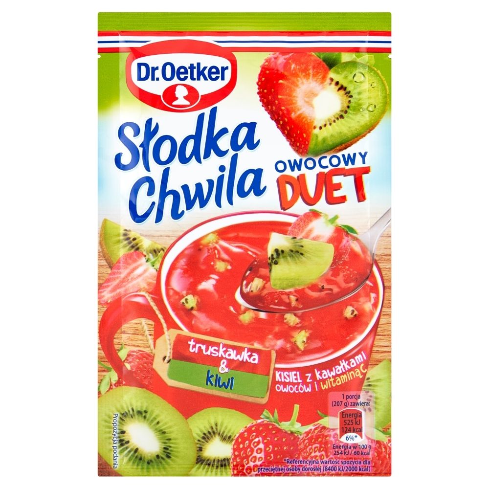 Dr. Oetker Dr Oetker DR OETKER SŁODKA CHWILA OWOCOWY DUET TRUSKAWKA & KIWI KISIEL Z KAWAŁKAMI OWOCÓW 32 G zakupy dla domu i biura! 77758506