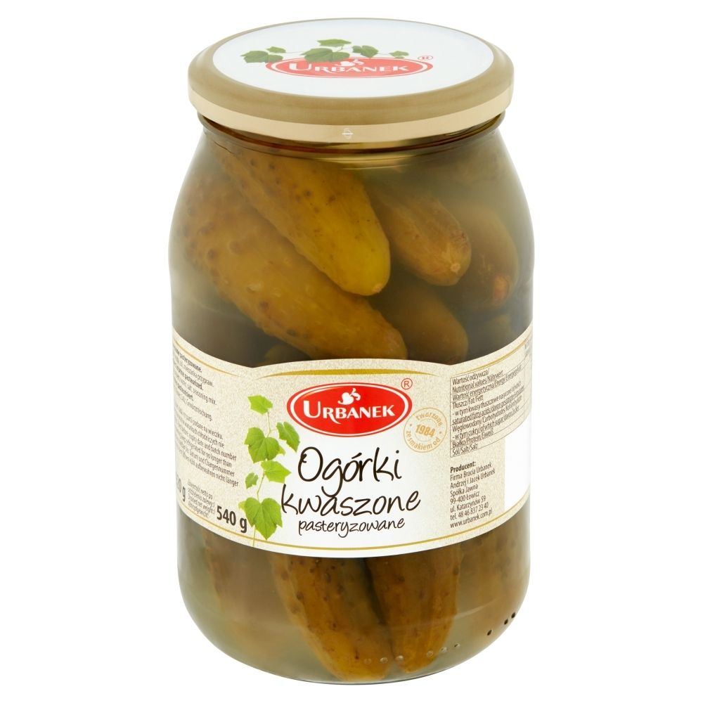Urbanek ogórki kiszone pasteryzowane 920g