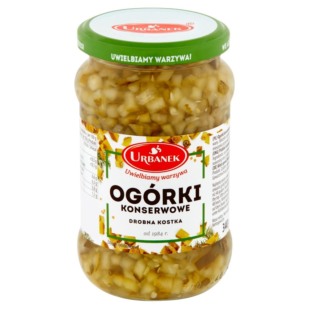 Ogórki konserwowe drobna kostka 340g/200g Urbanek