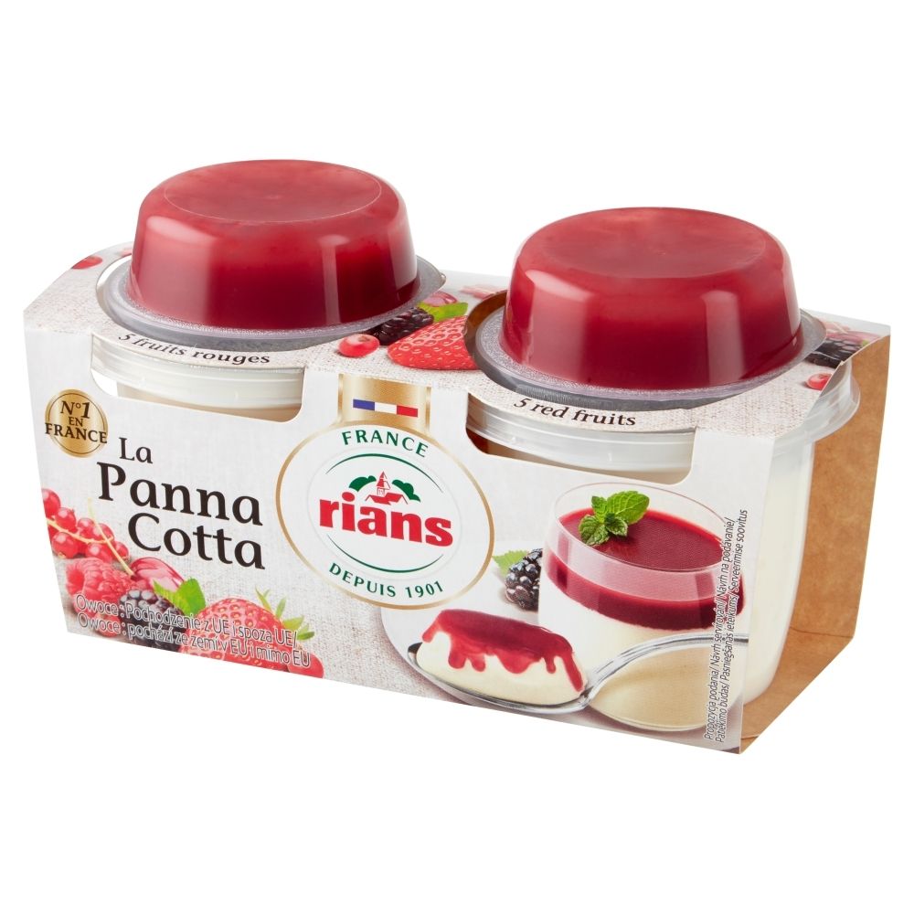 Rians Mleczne desery i sos z 5 czerwonych owoców 240 g (2 sztuki)