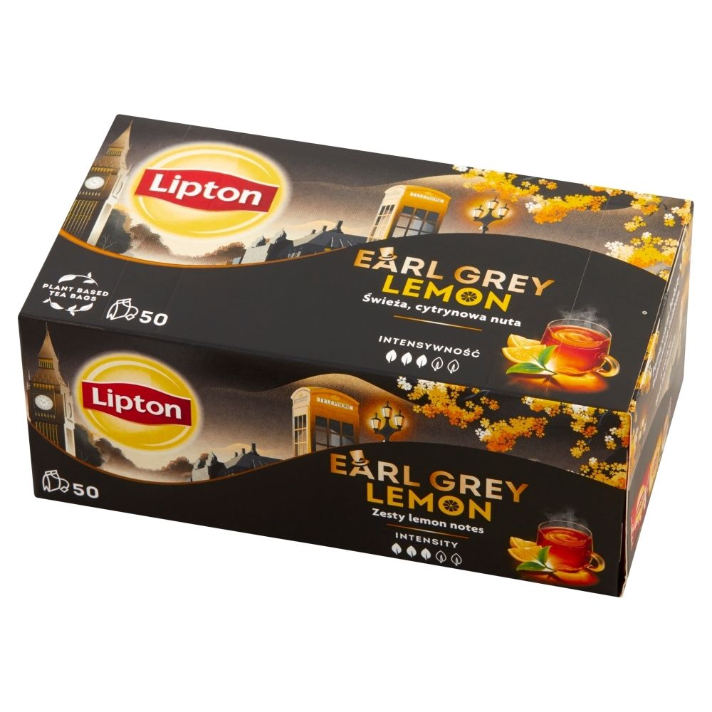 Lipton Earl Grey Lemon Herbata czarna 100g 50 torebek