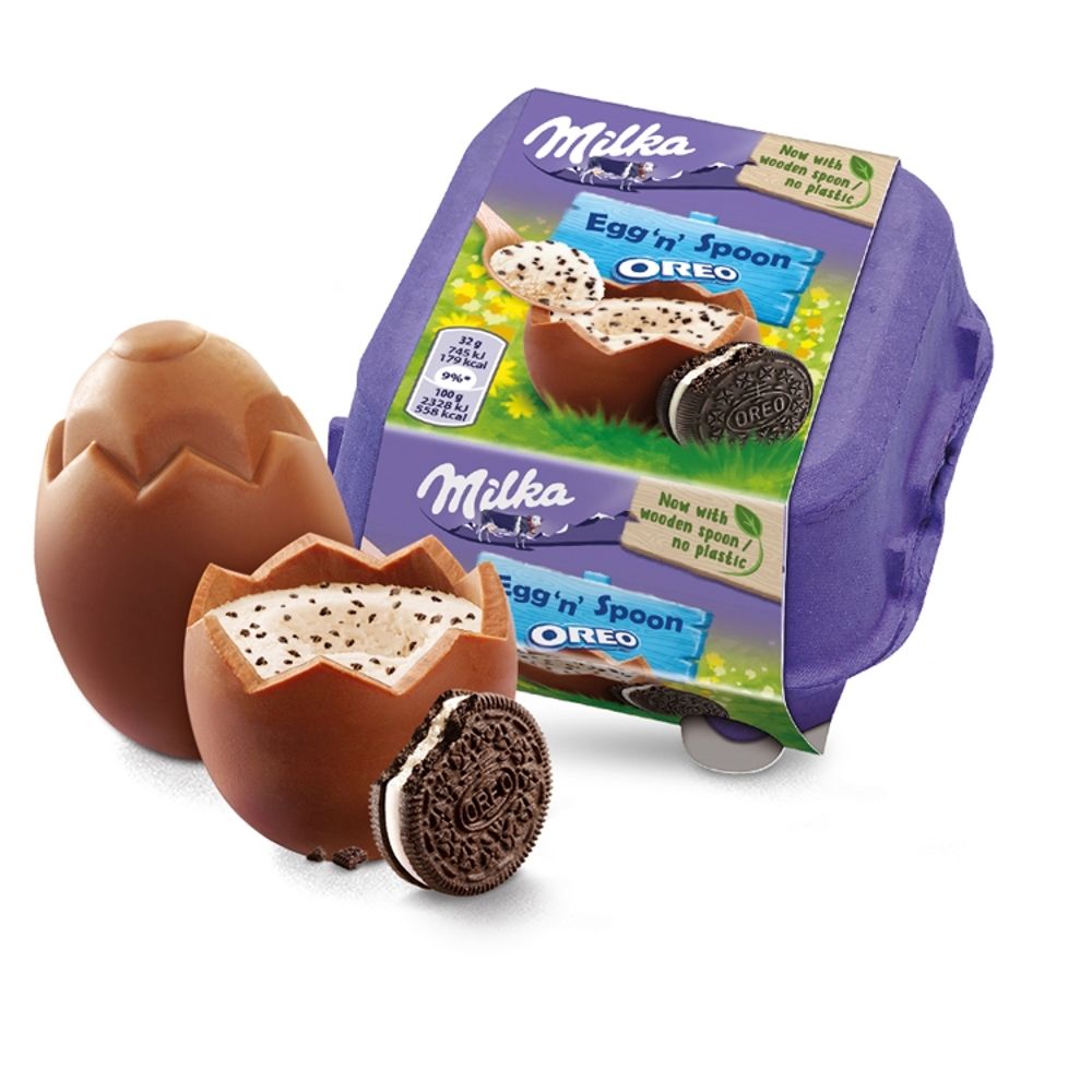 Milka Egg 'n' Spoon Oreo Czekolada mleczna 128 g (4 x 32 g)