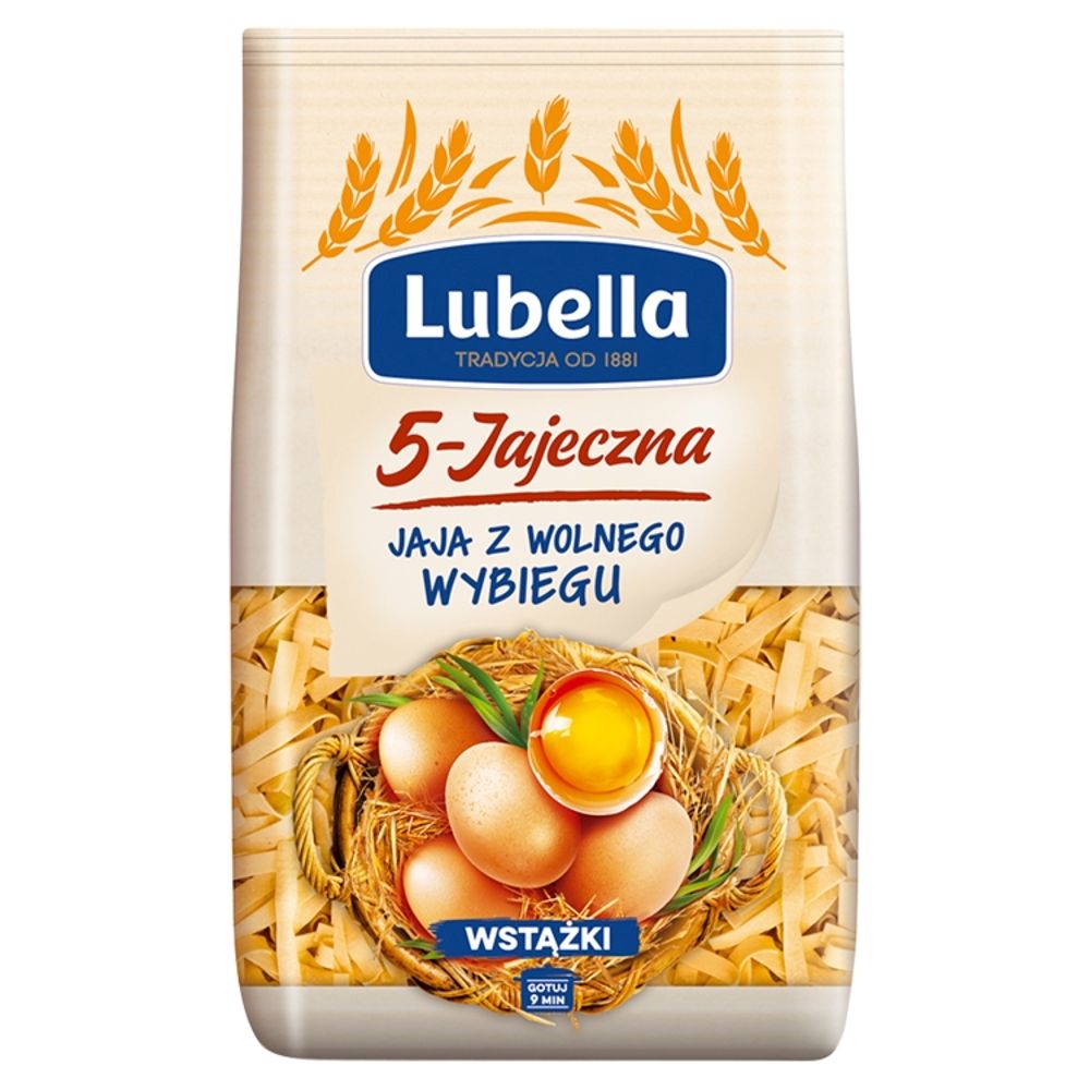 Lubella Jajeczna JAJECZNA 5 JAJ WSTĄŻKI MAKARON 400 G Zakupy dla domu i biura! 11457645