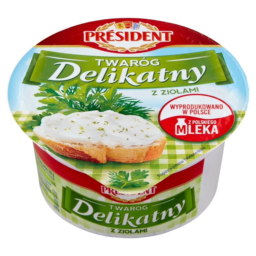 President Twaróg Delikatny z Ziołami 150g