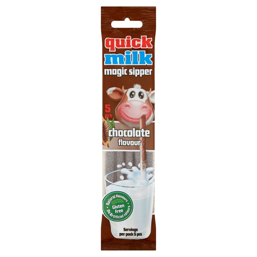 QUICK MILK Rurki do picia mleka czekoladowe 5szt.