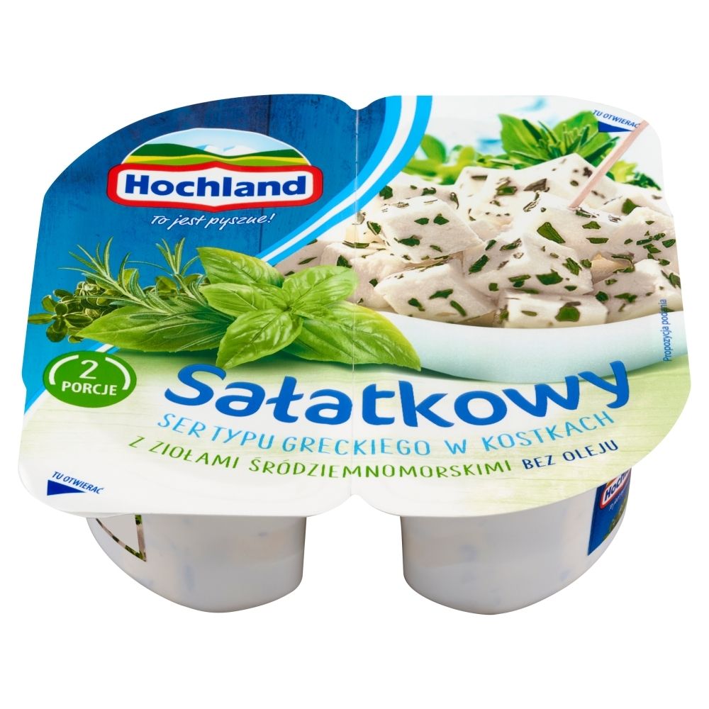 Hochland SAŁATKOWY. SER TYPU GRECKIEGO W KOSTKACH Z ZIOŁAMI ŚRÓDZIEMNOMORSKIMI 135 g