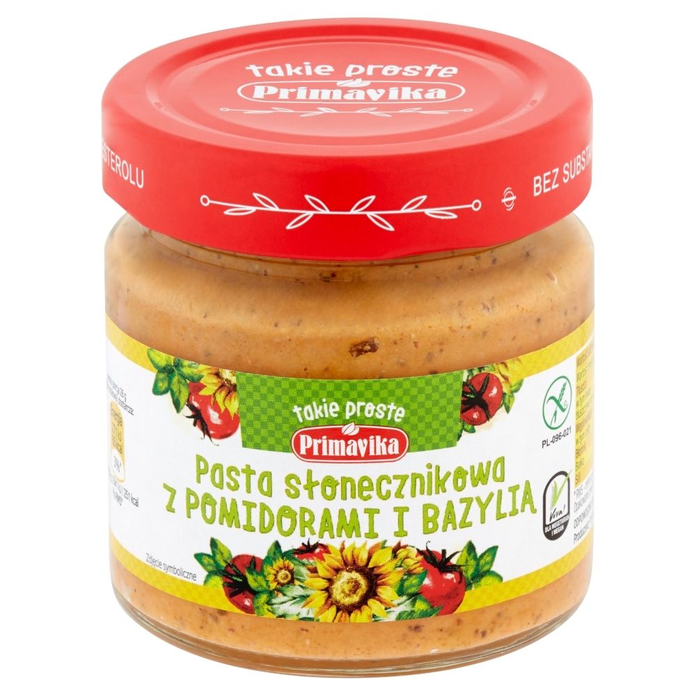 PRIMAVIKA PRIMAVIKA Pasta słonecznikowa z pomidorami i bazylią 160g 11PRJPARSR
