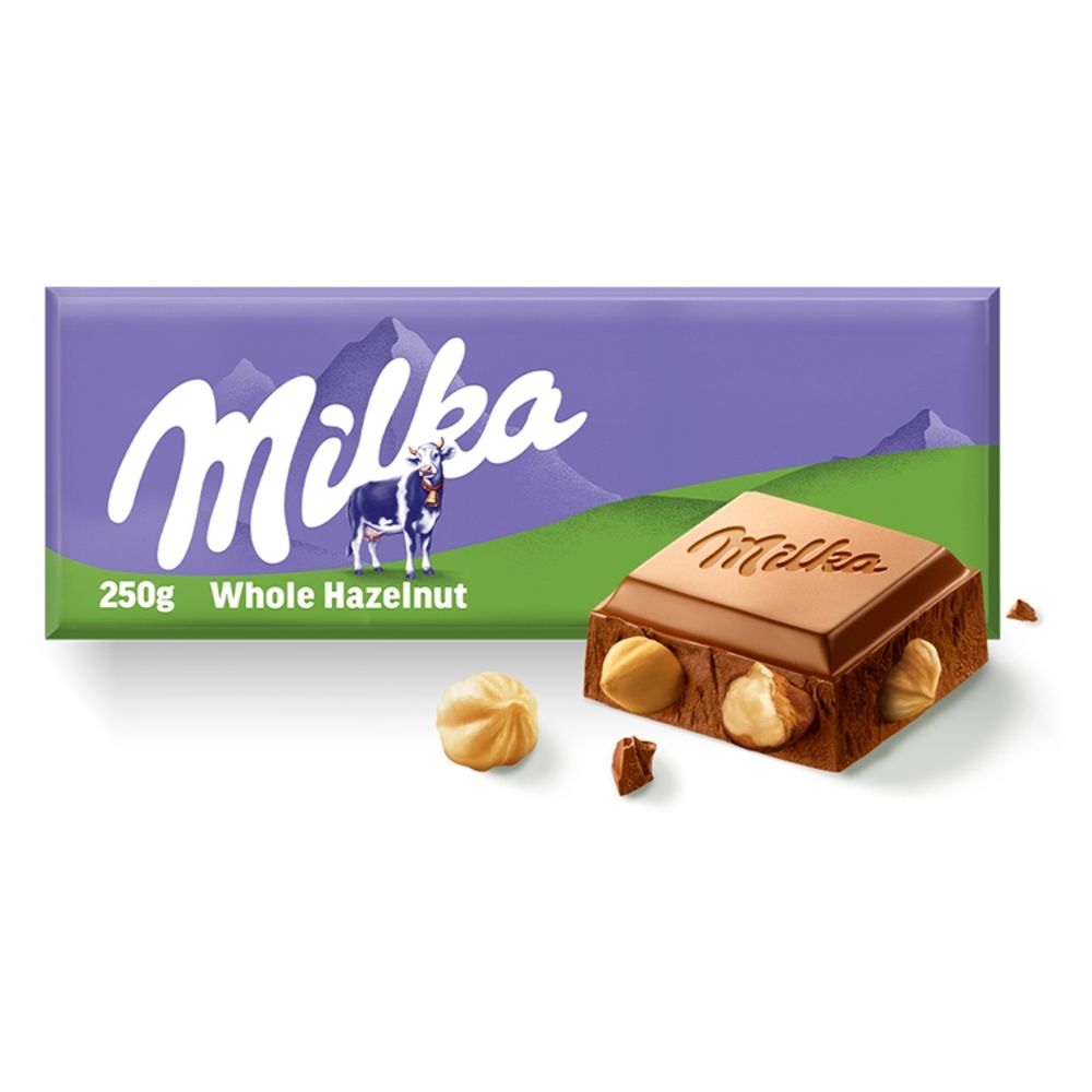 Milka Czekolada mleczna z całymi orzechami laskowymi 250 g