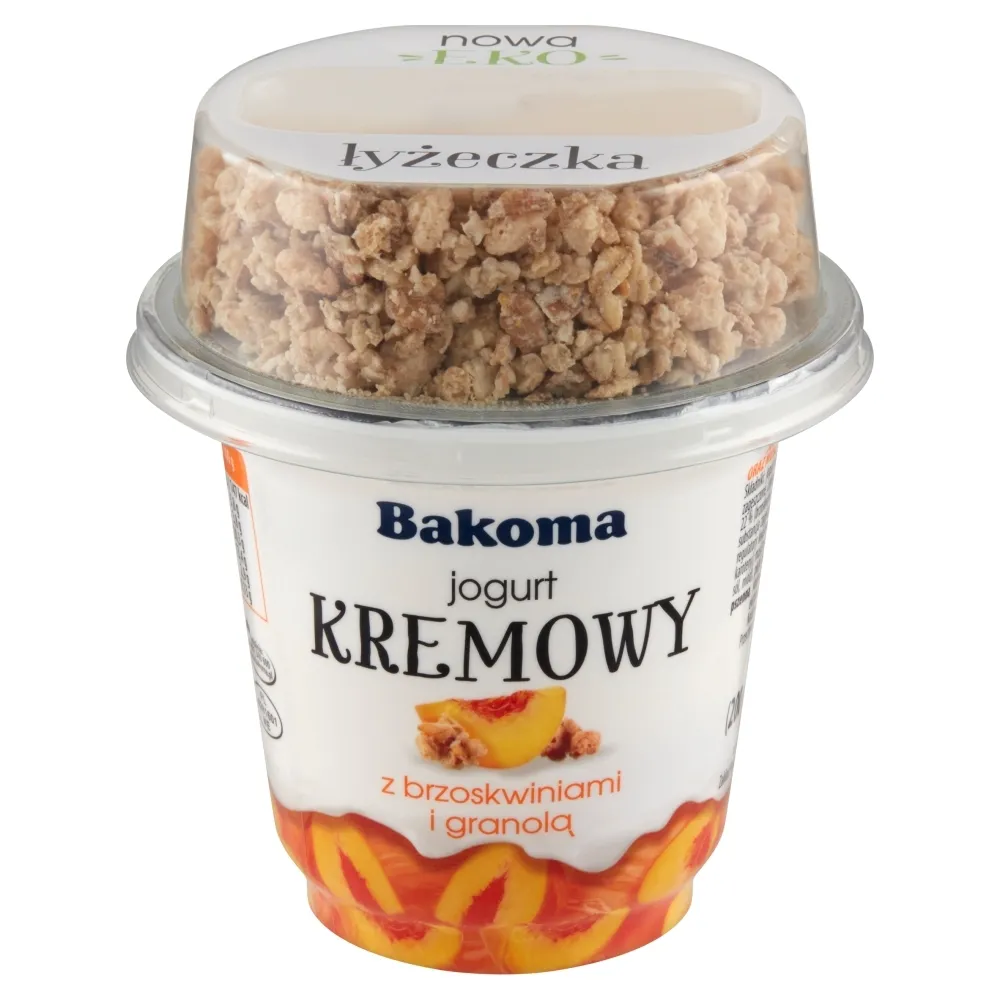 Bakoma - Jogurt kremowy z brzoskwiniami i granolą