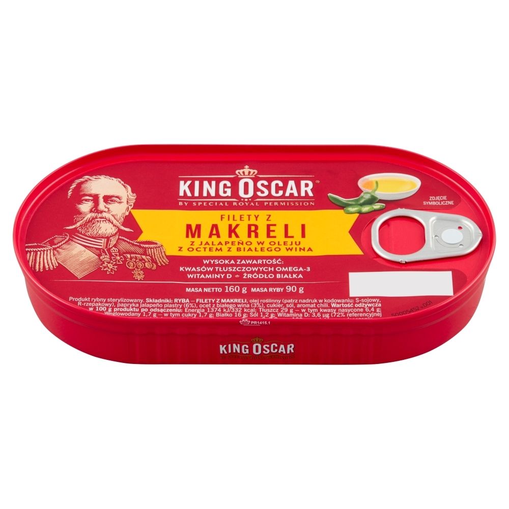 Filety Z Makreli Z Jalapeno W Oleju Z Octem Z Białego Wina 160G King Oscar