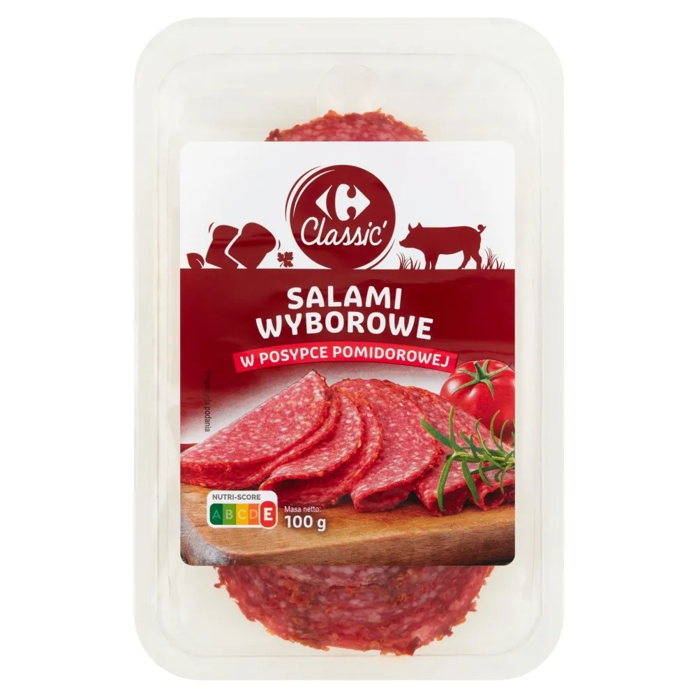 Carrefour Classic Salami wyborowe w posypce pomidorowej 100 g