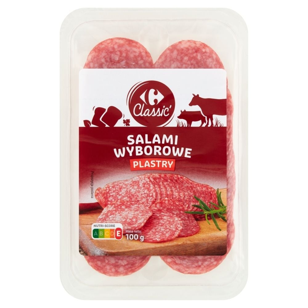 Carrefour Classic Salami wyborowe plastry 100 g