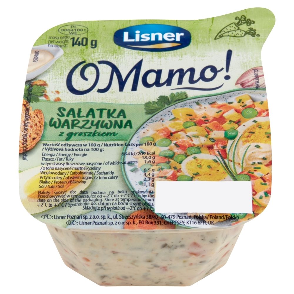 Lisner O Mamo! Sałatka warzywna z groszkiem 140 g