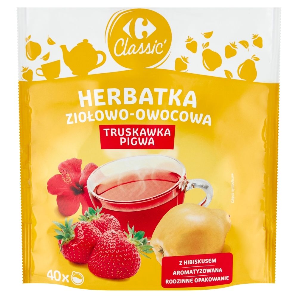 Carrefour Classic Herbatka ziołowo-owocowa truskawka pigwa 80 g (40 x 2 g)