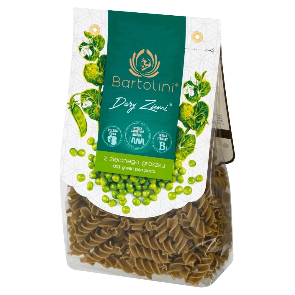 Bartolini Dary Ziemi Makaron z zielonego groszku świderek 250 g