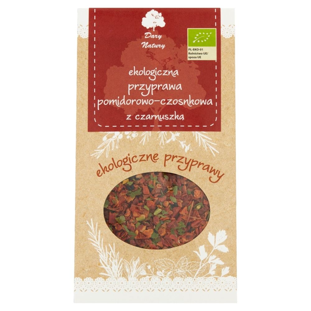 Dary Natury PRZYPRAWA POMIDOROWO - CZOSNKOWA Z CZARNUSZKĄ BIO 40 g -