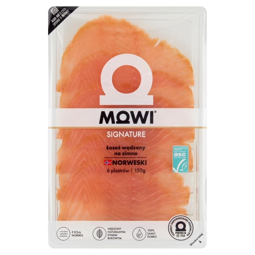 Mowi - Łosoś wędzony na zimno, 6 plastrów