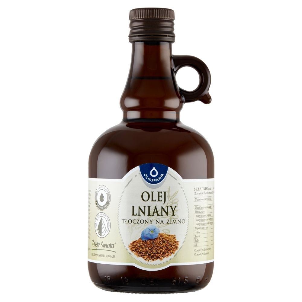 Oleofarm Olej lniany tłoczony na zimno 500 ml