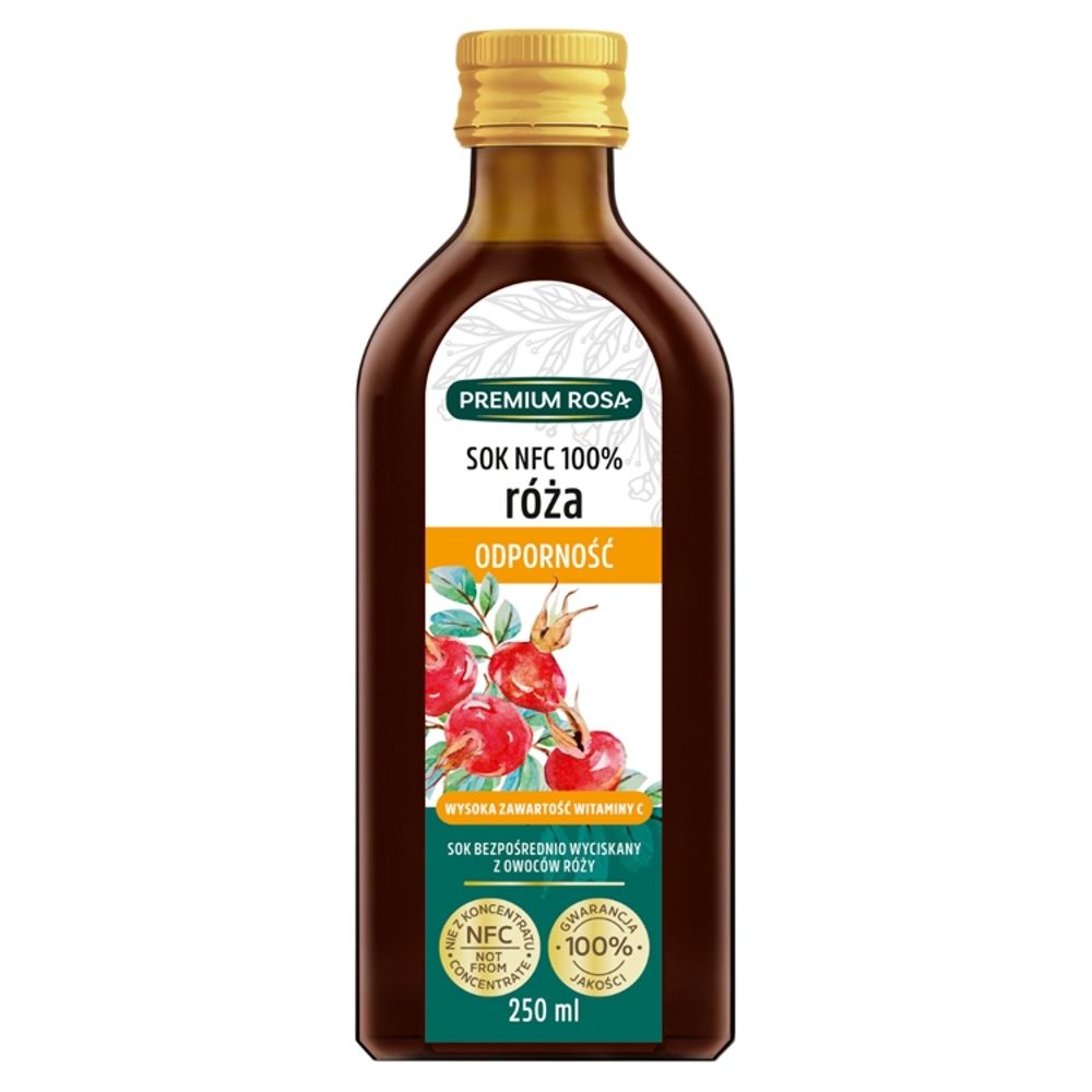 Premium Rosa Sok z owoców dziekiej róży z witaminą C 250ml - 5902036000960