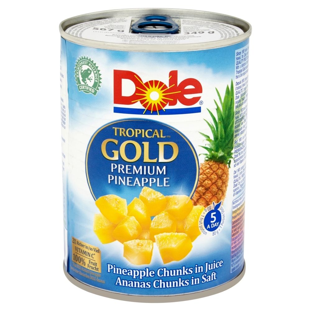 Dole Tropical Gold Kawałki ananasa w soku 567 g