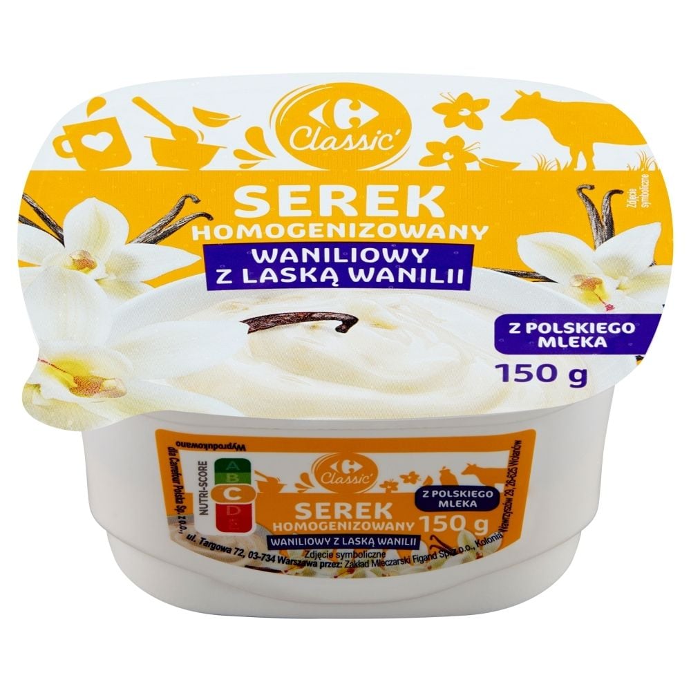 Carrefour Classic Serek homogenizowany waniliowy z laską wanilii 150 g