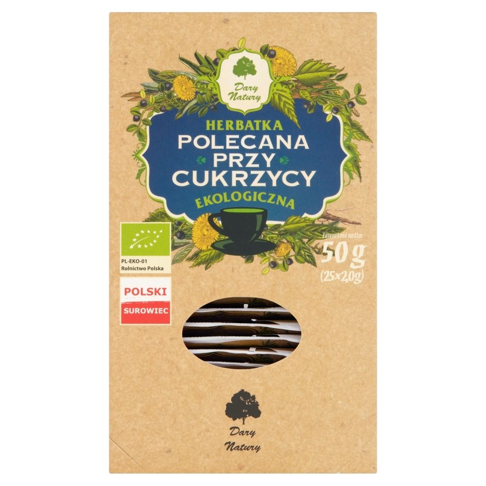 Dary Natury herbatki BIO HERBATKA POLECANA PRZY CUKRZYCY BIO (25 x 2 g) -