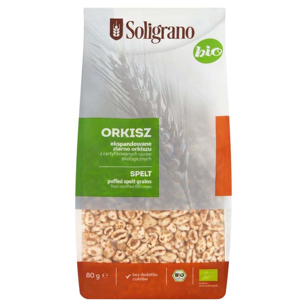 Soligrano, Wrocławska 20, 95-082 Dobroń Soligrano Wrocławska 20 95-082 Dobroń Orkisz ekologiczny BIO 80 g Soligrano M00-1D6C-39078