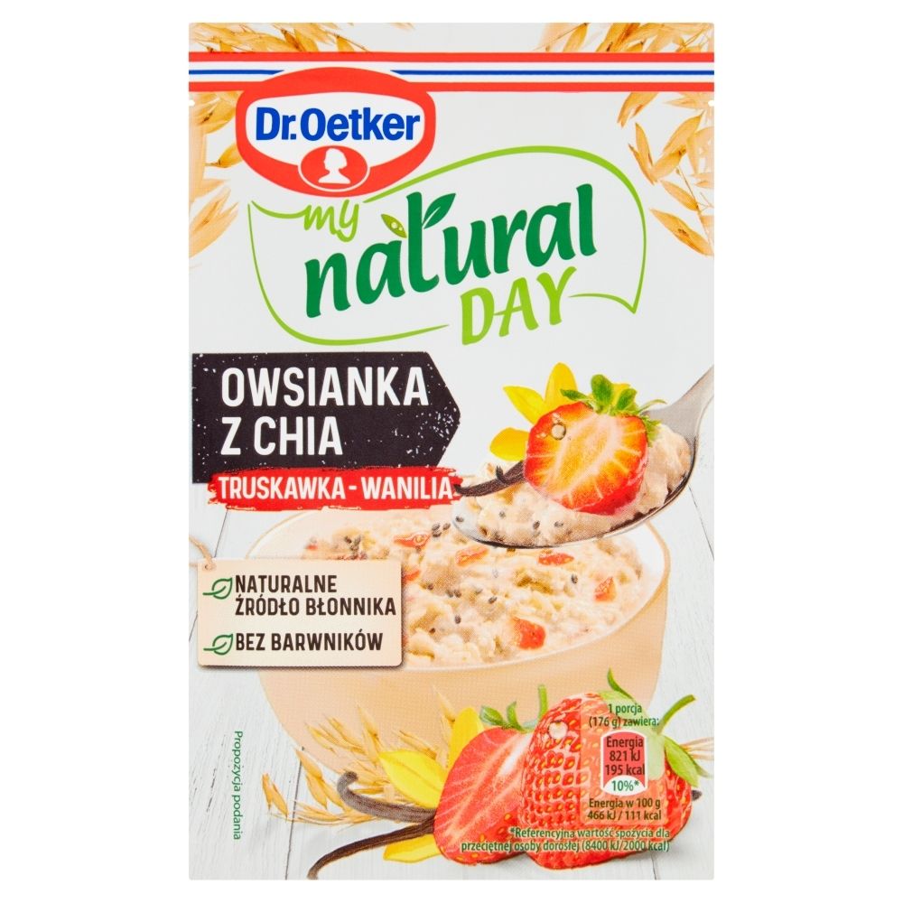 Natural DR.OETKER Owsianka z Chia Truskawka-Wanilia My Day 51g - Dr Oetker