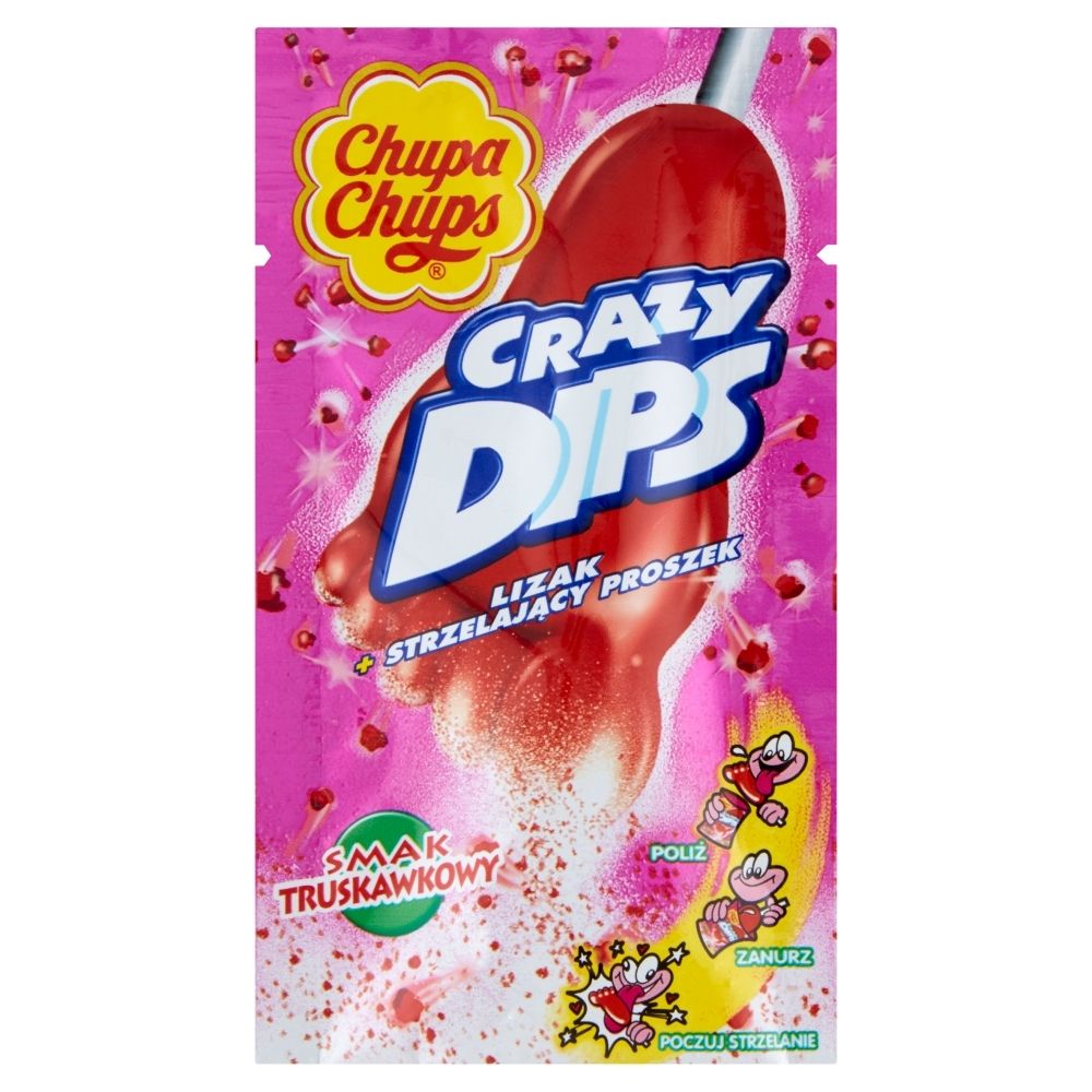 Chupa Chups Lizak o smaku truskawkowym ze strzelającym proszkiem 14 g