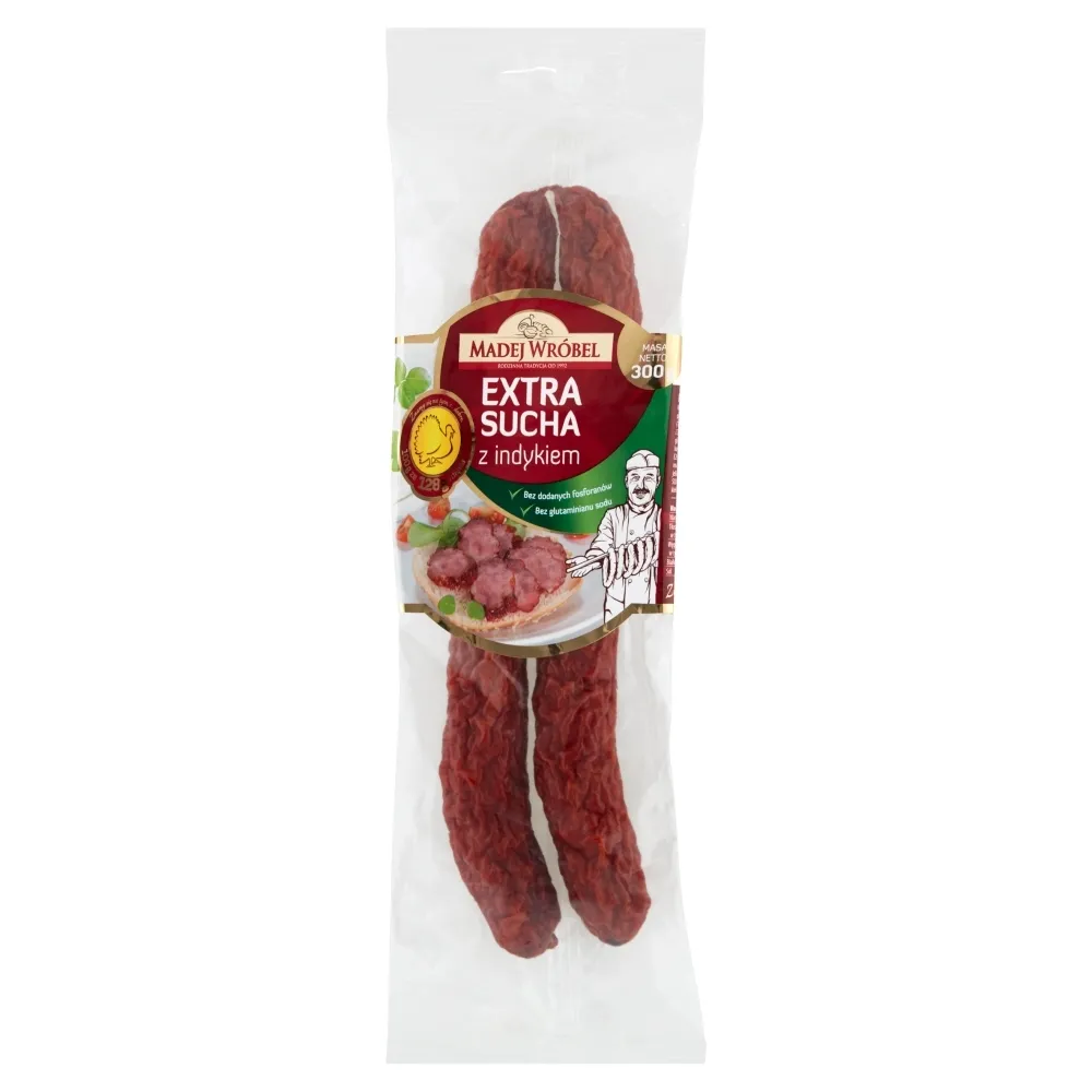 Kiełbasa Extra Sucha Z Indykiem 300 G Madej Wróbel