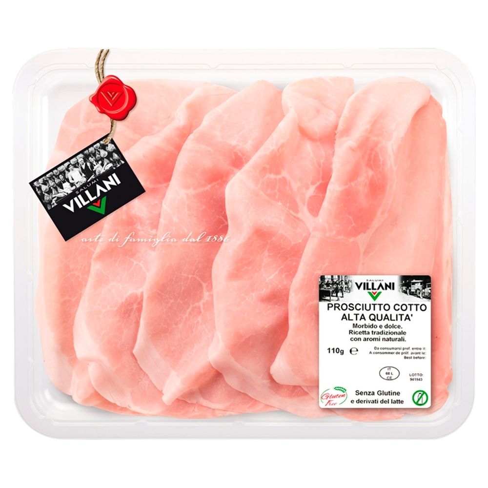 Salumi Villani Prosciutto Cotto Alta Qualita Wysokiej jakości szynka gotowana 110 g