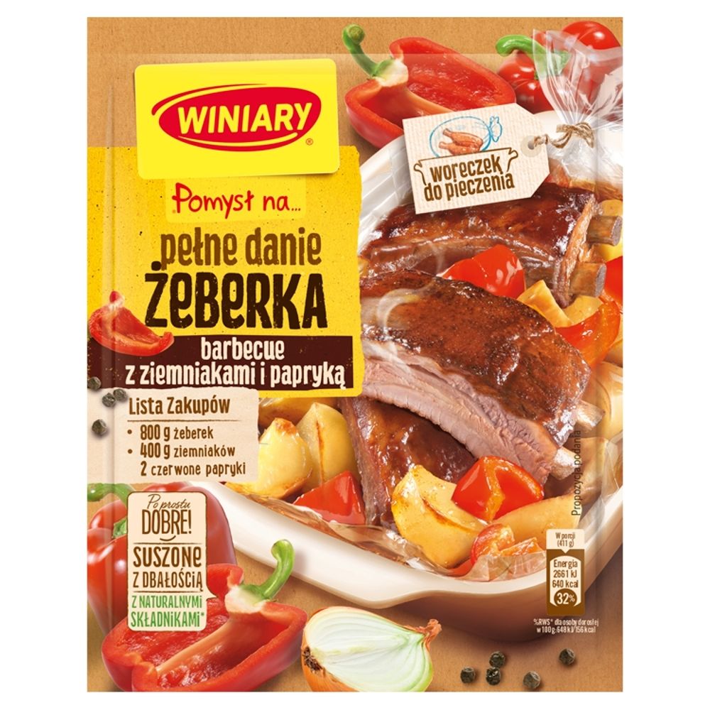 Winiary Pomysł na... Pełne danie Żeberka barbecue z ziemniakami i papryką 42 g