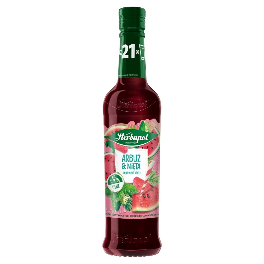 Herbapol syrop owocowy arbuz-mięta z wit.C&D 420ml