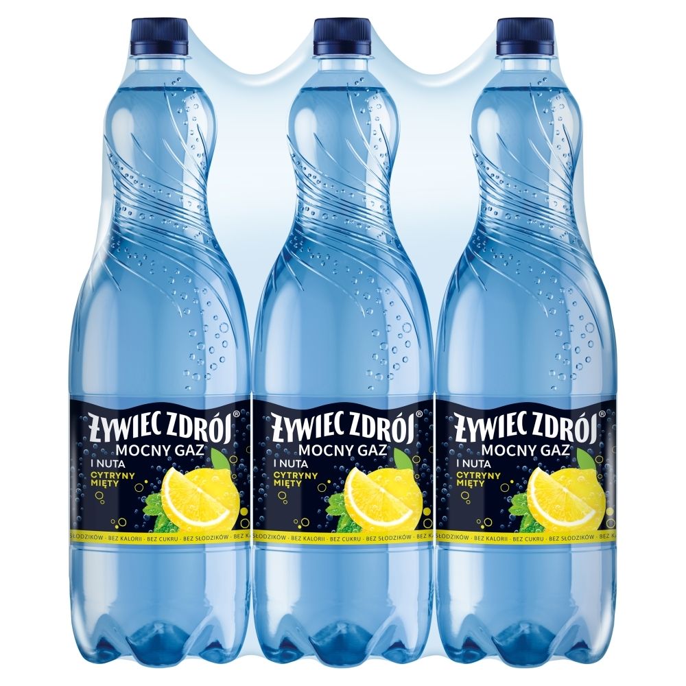Żywiec Zdrój woda Mocny Gaz napój gazowany bez cukru o smaku cy... mięty 6x1,5L