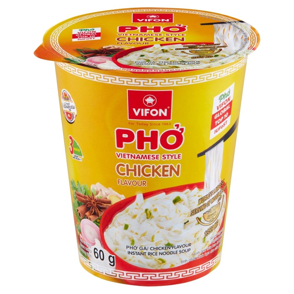 VIFON PHO GA ZUPA Z KLUSKAMI RYŻOWYMI O SM AKU KURCZAKA 60G KUBEK