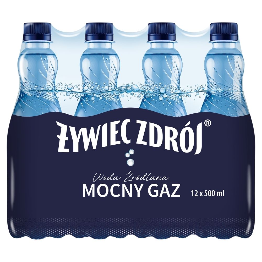 Żywiec Zdrój Mocny Gaz Woda źródlana 12 x 500 ml