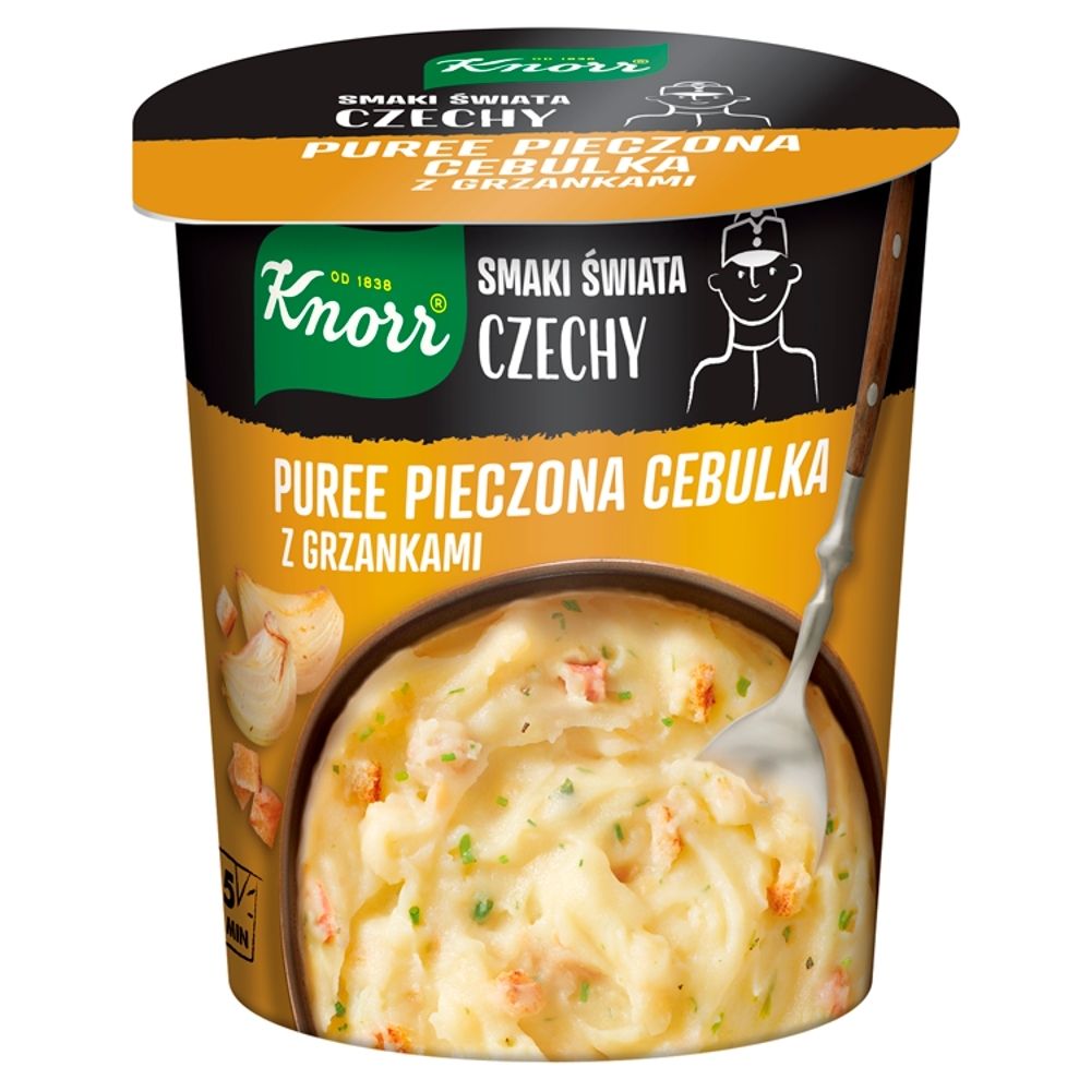Knorr - Puree ziemniaczane z cebulą i grzankami po czesku.