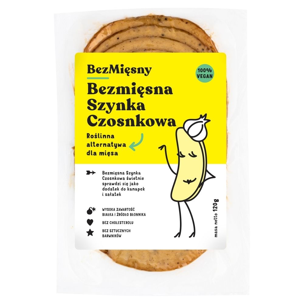 Bezmięsny Mięsny Wegańska Szynka Czosnkowa 120g - Bezmięsny Mięsny