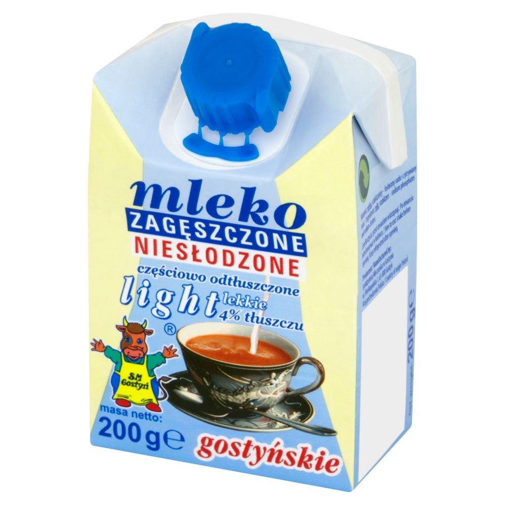 Spółdzielnia Mleczarska w Gostyniu. Gostyń mleko zagęszczone niesłodzone gostyńskie light 200g