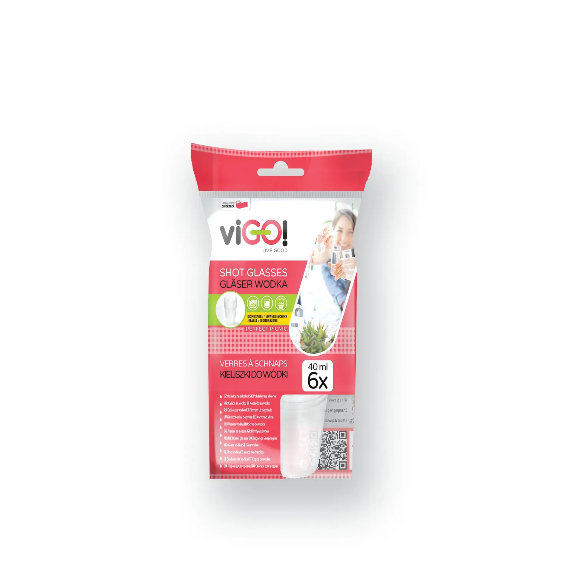 Kieliszki do Wódki Vigo Transparentne 40ml, 6 sztuk