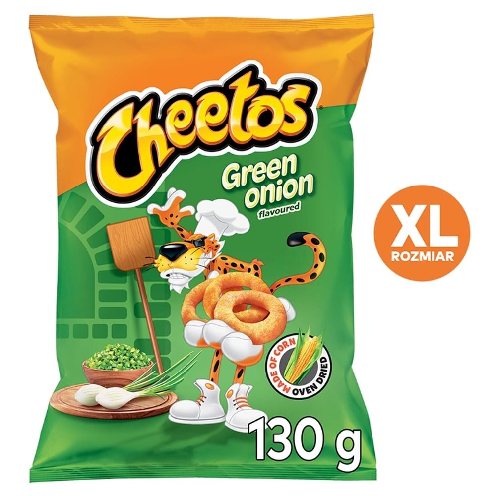 Cheetos - Chrupki kukurydziane o smaku zielonej cebulki.