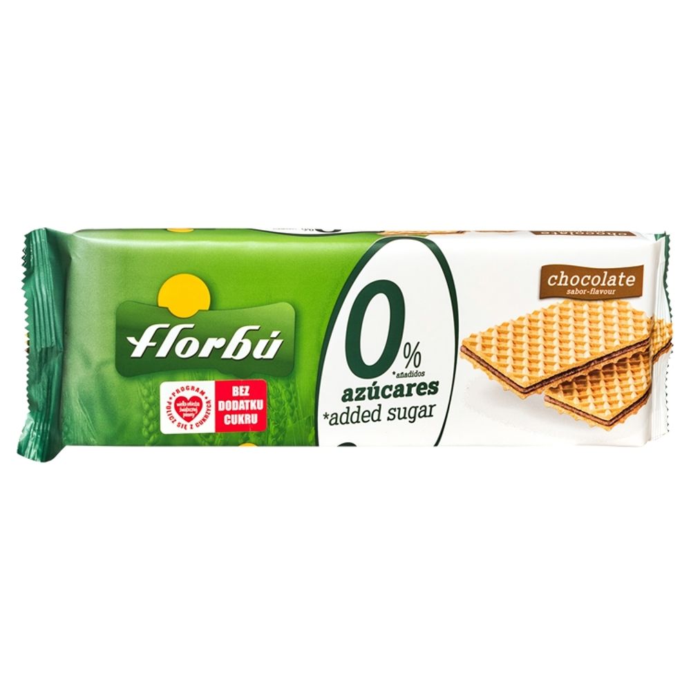 Wafelki nadziewane kakaowe bez cukru 160g FLORBU 8411414012275