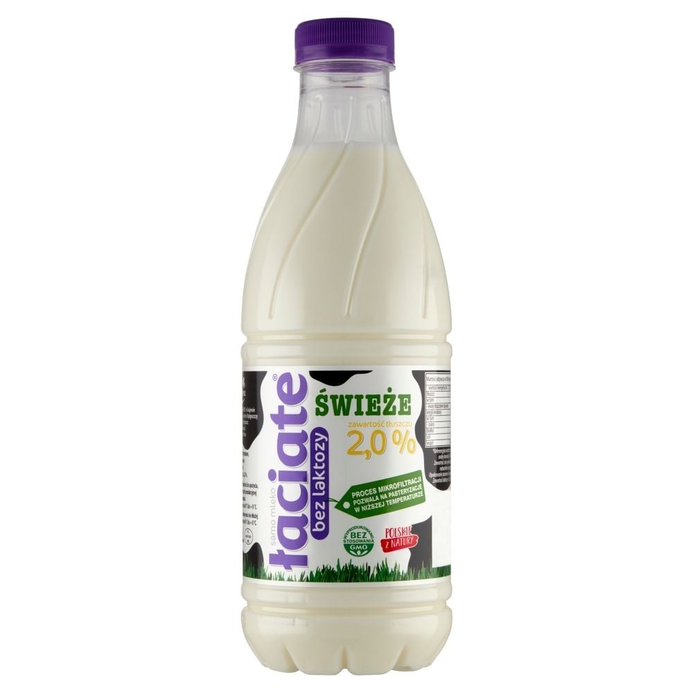 Mleko Łaciate Świeże Bez Laktozy 2% Butelka Pet 1L
