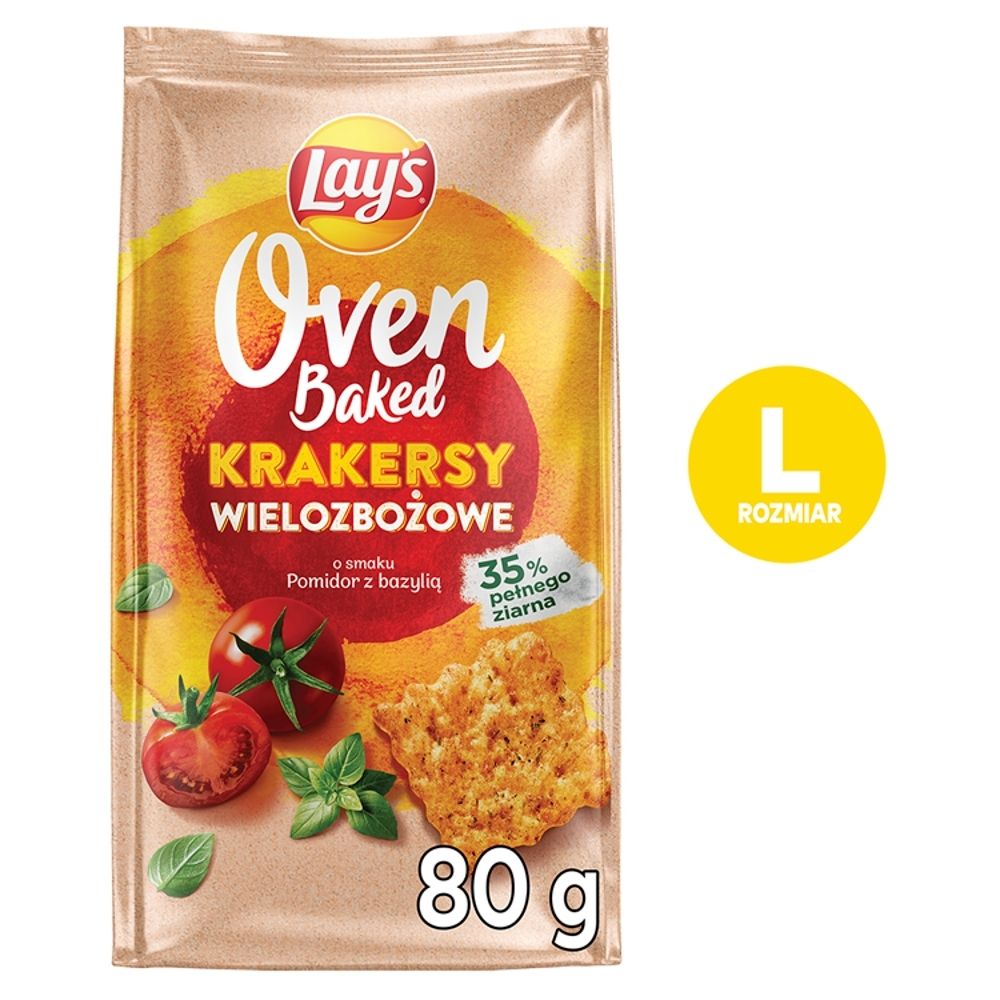 Lay’s Oven Baked Krakersy wielozbożowe pomidor z bazylią 80g
