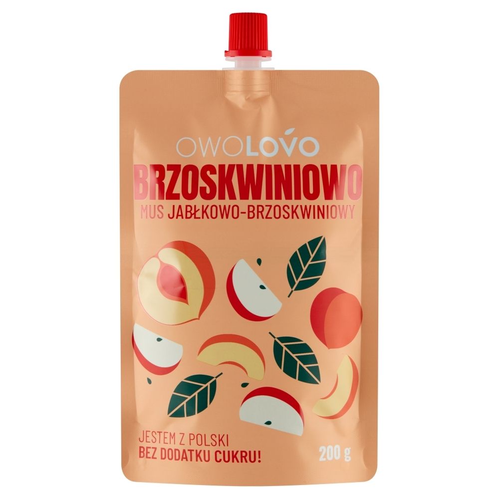 OWOLOVO Brzoskwiniowo Mus jabłkowo-brzoskwiniowy 200 g