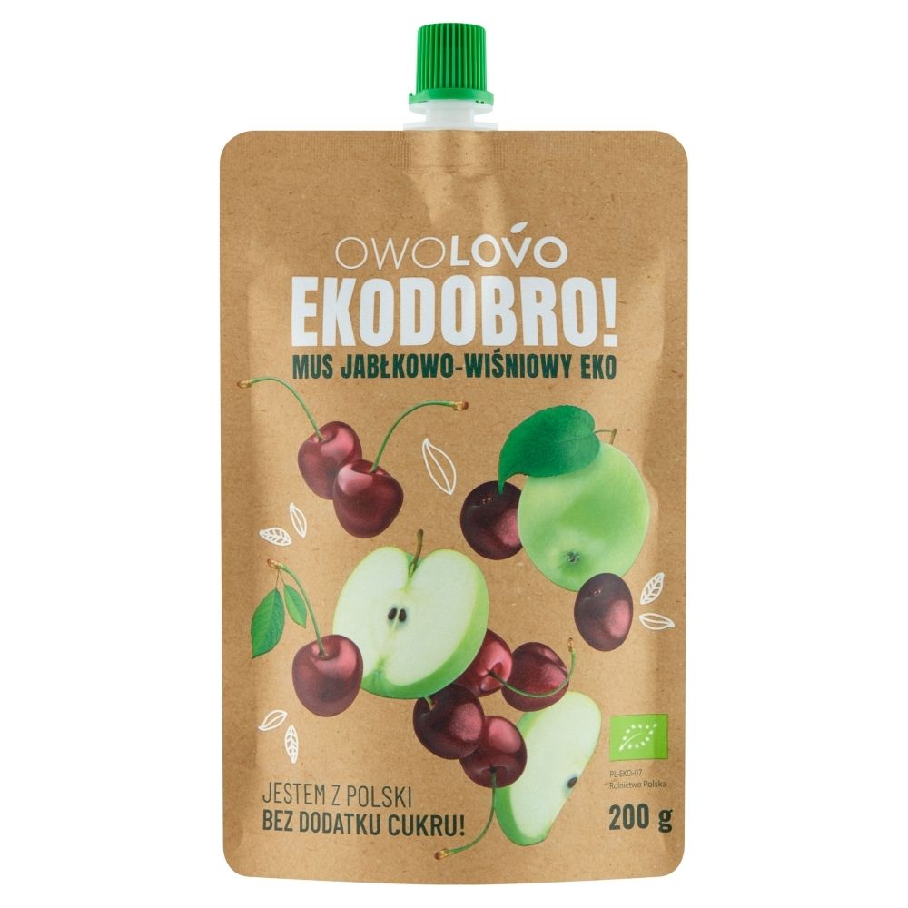 Owolovo Mus Jabłkowo Wiśniowy BIO 200g - Owolovo